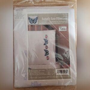 Tobin Butterfly Rose Stamped Embroidery Pillowcases